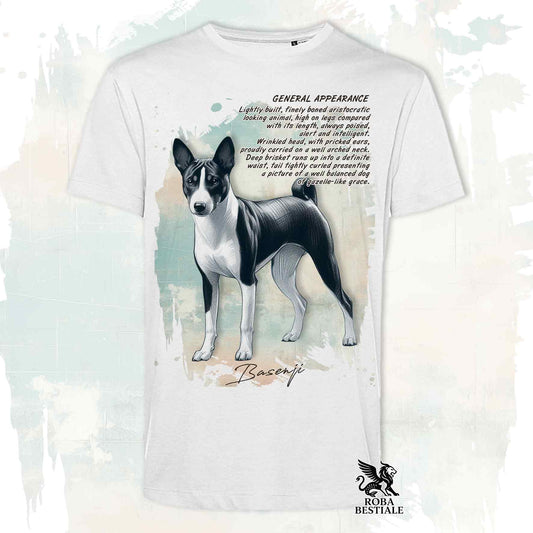 T-Shirt APPEARANCE - BASENJI Bianco e Nero - Bianca o Beige, da Uomo o da Donna - dalla XS alla 5XL
