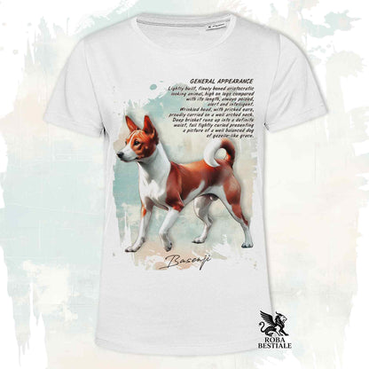 T-Shirt APPEARANCE - BASENJI Bianco e Rosso - Bianca o Beige, da Uomo o da Donna - dalla XS alla 5XL
