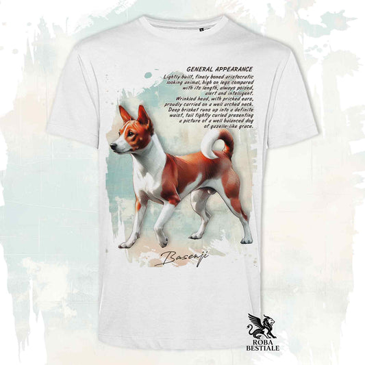 T-Shirt APPEARANCE - BASENJI Bianco e Rosso - Bianca o Beige, da Uomo o da Donna - dalla XS alla 5XL