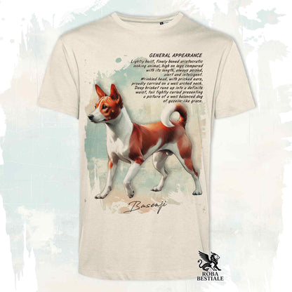 T-Shirt APPEARANCE - BASENJI Bianco e Rosso - Bianca o Beige, da Uomo o da Donna - dalla XS alla 5XL