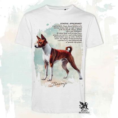 T-Shirt APPEARANCE - BASENJI Bianco e Tigrato - Bianca o Beige, da Uomo o da Donna - dalla XS alla 5XL