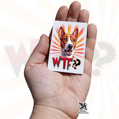 Calamita WTF?? - BASENJI Rosso e Bianco - in MDF - 7x5 cm