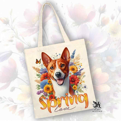 Tote Bag BASENJI Rosso e Bianco - Collezione Spring Love