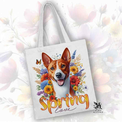 Tote Bag BASENJI Rosso e Bianco - Collezione Spring Love