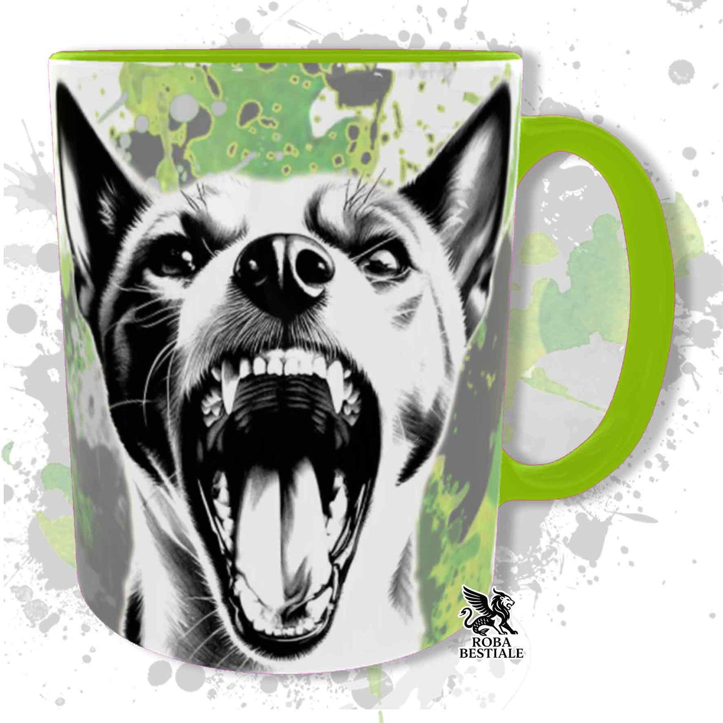 Tazza TOXIC - BASENJI - In Ceramica, manico e interno colorato - 330 ml