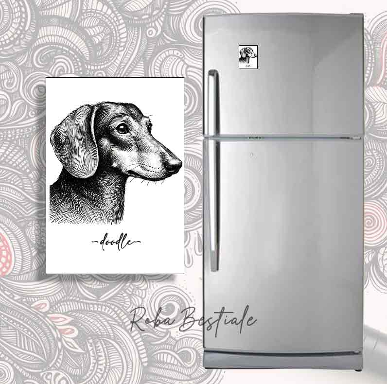 Magnete DOODLE - BASSOTTO a Pelo Corto