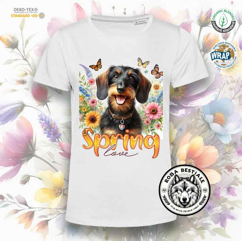 T-Shirt SPRING LOVE - BASSOTTO a Pelo Duro