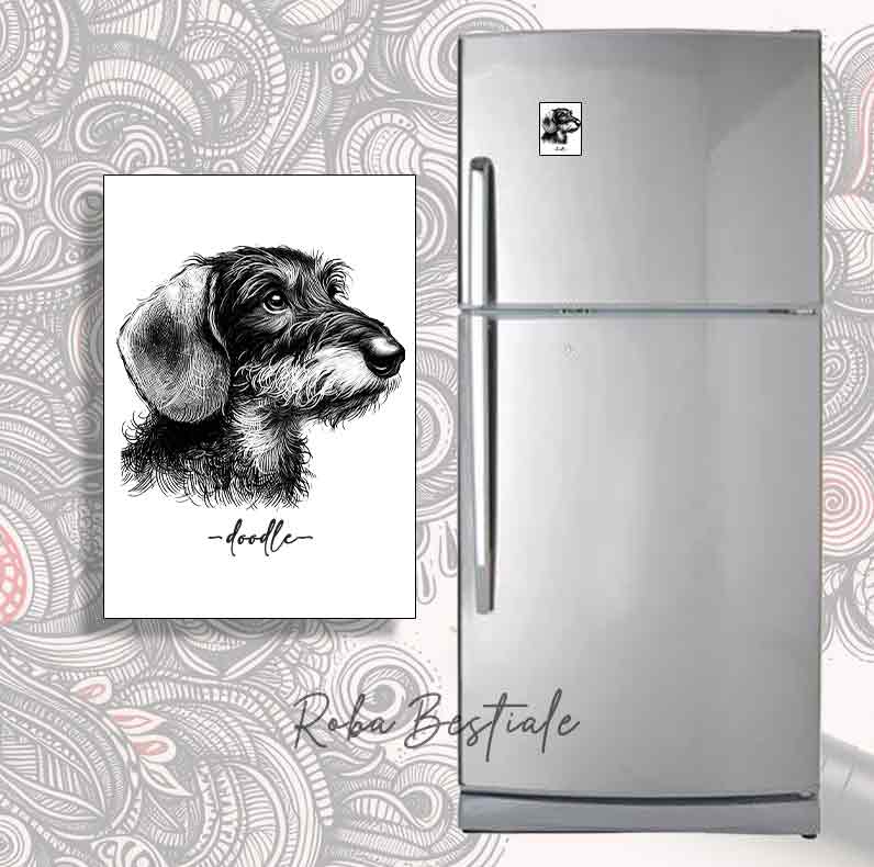 Magnete DOODLE - BASSOTTO a Pelo Duro