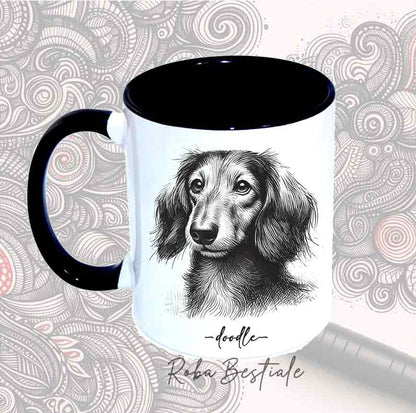 Tazza DOODLE - BASSOTTO a Pelo Lungo