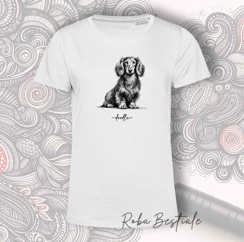T-Shirt DOODLE - BASSOTTO a Pelo Lungo