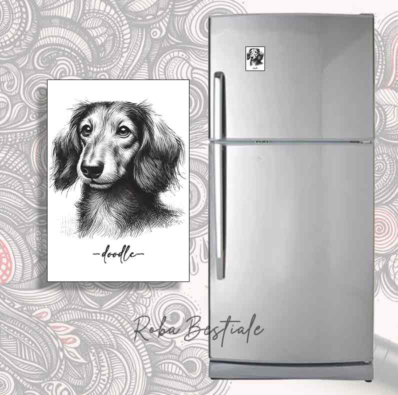 Magnete DOODLE - BASSOTTO TEDESCO a Pelo Lungo