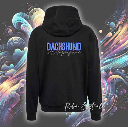 Felpa Invernale HOLO - BASSOTTO TEDESCO a Pelo Corto, Black Tricolor - Con Cappuccio, Unisex - Nera - dalla XS alla 3XL