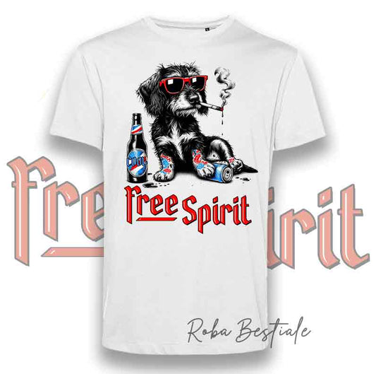 T-Shirt FREE SPIRIT - BASSOTTO TEDESCO a Pelo Duro
