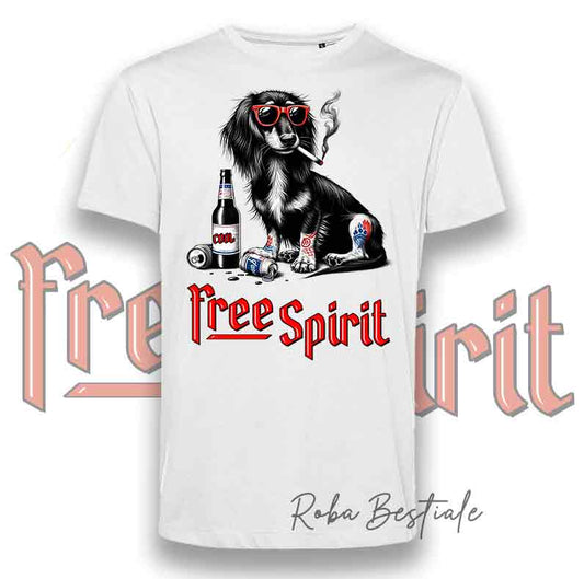 T-Shirt FREE SPIRIT - BASSOTTO TEDESCO a Pelo Lungo