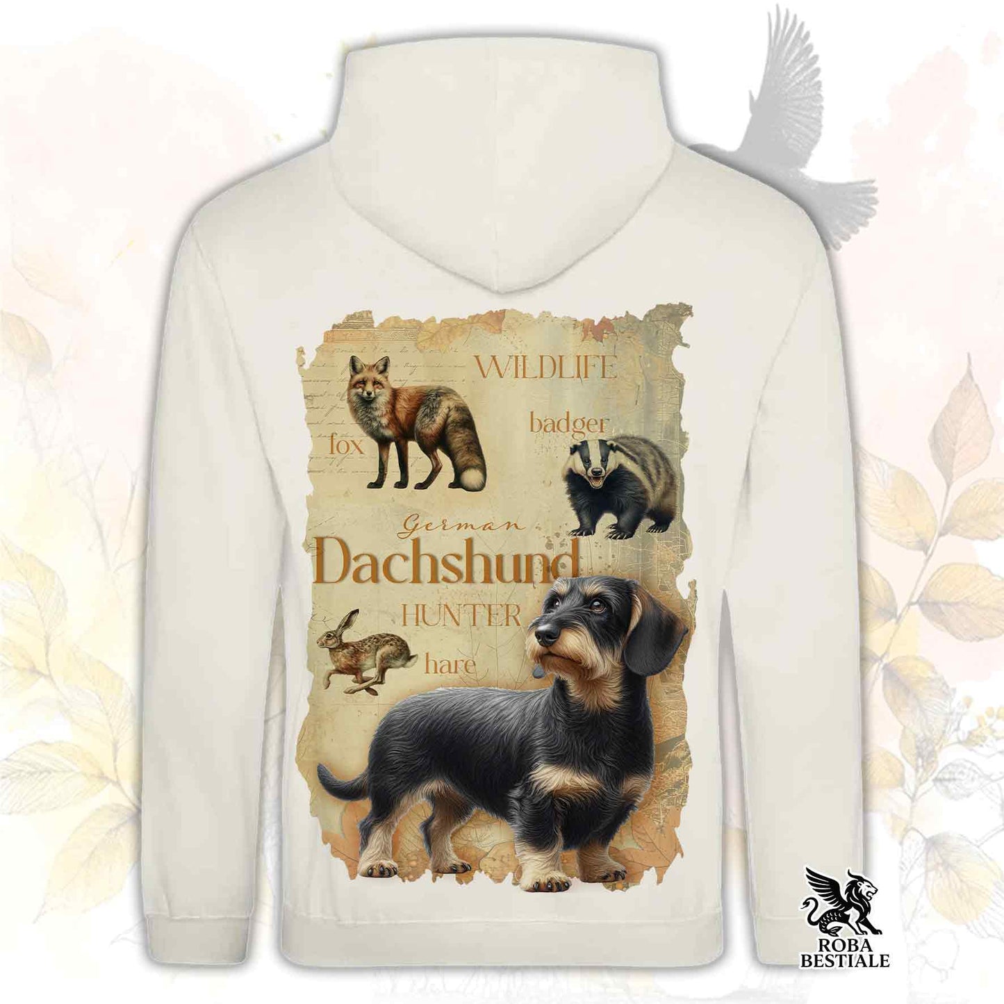 Felpa FIELD LEGACY - BASSOTTO TEDESCO a Pelo Duro Cinghiale - Con Cappuccio e Tasconi, Unisex - dalla XS alla 3XL