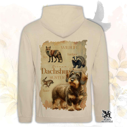 Felpa FIELD LEGACY - BASSOTTO TEDESCO a Pelo Duro Cinghiale Marrone - Con Cappuccio e Tasconi, Unisex - dalla XS alla 3XL