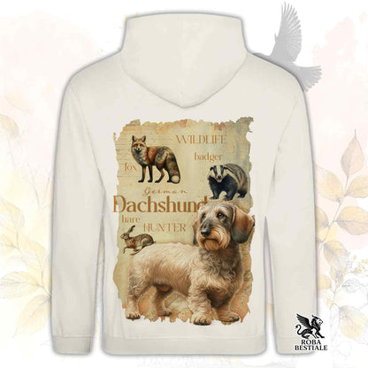 Felpa FIELD LEGACY - BASSOTTO TEDESCO a Pelo Duro Foglia Secca - Con Cappuccio e Tasconi, Unisex - dalla XS alla 3XL