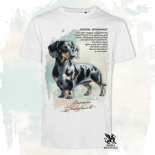 T-Shirt APPEARANCE - BASSOTTO a Pelo Corto Arlecchino Nero - Bianca o Beige, da Uomo o da Donna - dalla XS alla 5XL