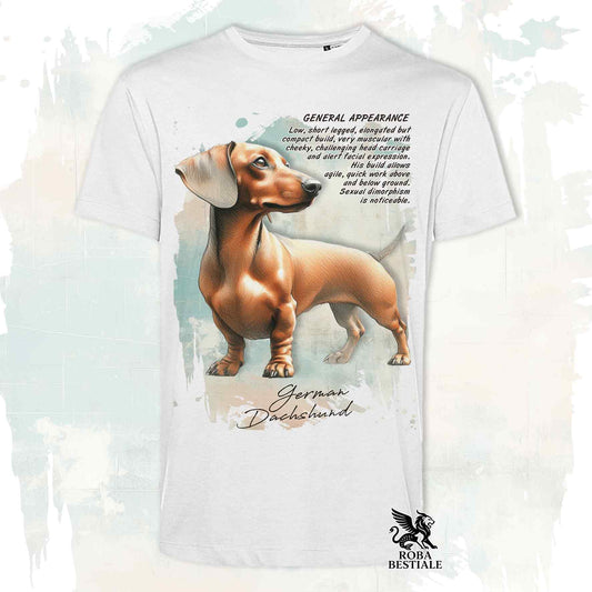 T-Shirt APPEARANCE - BASSOTTO a Pelo Corto Fulvo - Bianca o Beige, da Uomo o da Donna - dalla XS alla 5XL