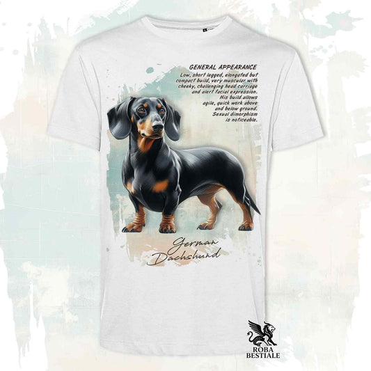 T-Shirt APPEARANCE - BASSOTTO a Pelo Corto Nero Focato - Bianca o Beige, da Uomo o da Donna - dalla XS alla 5XL