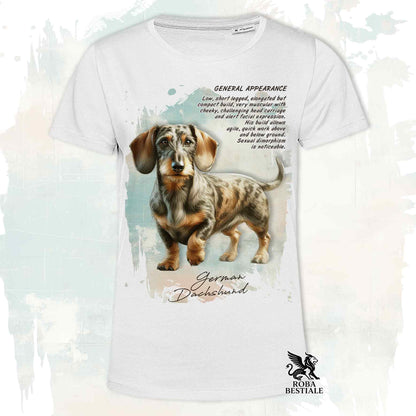 T-Shirt APPEARANCE - BASSOTTO a Pelo Duro Arlecchino Fulvo - Bianca o Beige, da Uomo o da Donna - dalla XS alla 5XL