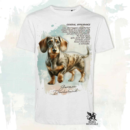 T-Shirt APPEARANCE - BASSOTTO a Pelo Duro Arlecchino Fulvo - Bianca o Beige, da Uomo o da Donna - dalla XS alla 5XL