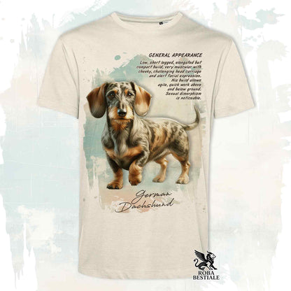 T-Shirt APPEARANCE - BASSOTTO a Pelo Duro Arlecchino Fulvo - Bianca o Beige, da Uomo o da Donna - dalla XS alla 5XL