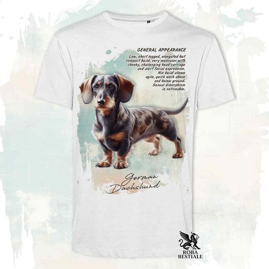 T-Shirt APPEARANCE - BASSOTTO a Pelo Duro Arlecchino Marrone - Bianca o Beige, da Uomo o da Donna - dalla XS alla 5XL