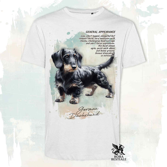 T-Shirt APPEARANCE - BASSOTTO a Pelo Duro Arlecchino Nero - Bianca o Beige, da Uomo o da Donna - dalla XS alla 5XL