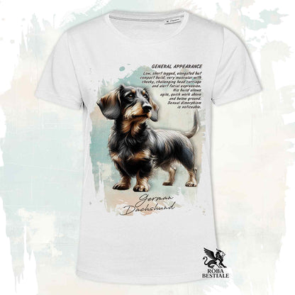 T-Shirt APPEARANCE - BASSOTTO a Pelo Duro Cinghiale - Bianca o Beige, da Uomo o da Donna - dalla XS alla 5XL