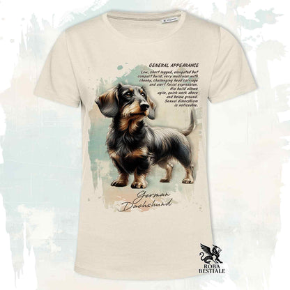 T-Shirt APPEARANCE - BASSOTTO a Pelo Duro Cinghiale - Bianca o Beige, da Uomo o da Donna - dalla XS alla 5XL