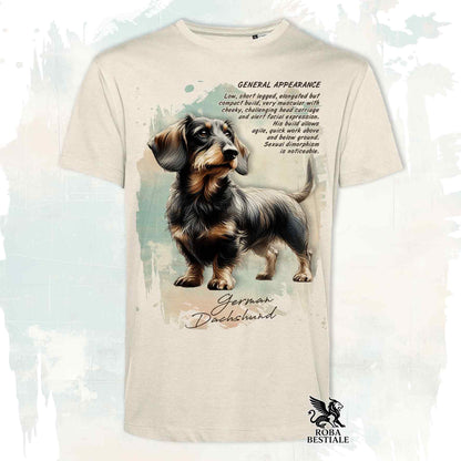 T-Shirt APPEARANCE - BASSOTTO a Pelo Duro Cinghiale - Bianca o Beige, da Uomo o da Donna - dalla XS alla 5XL