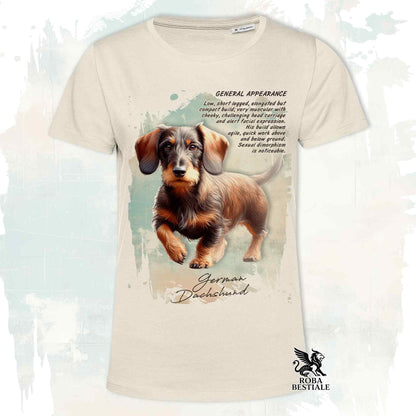 T-Shirt APPEARANCE - BASSOTTO a Pelo Duro Cinghiale Marrone - Bianca o Beige, da Uomo o da Donna - dalla XS alla 5XL