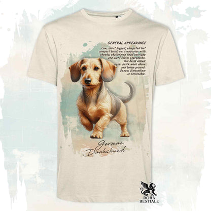T-Shirt APPEARANCE - BASSOTTO a Pelo Duro Foglia Secca - Bianca o Beige, da Uomo o da Donna - dalla XS alla 5XL