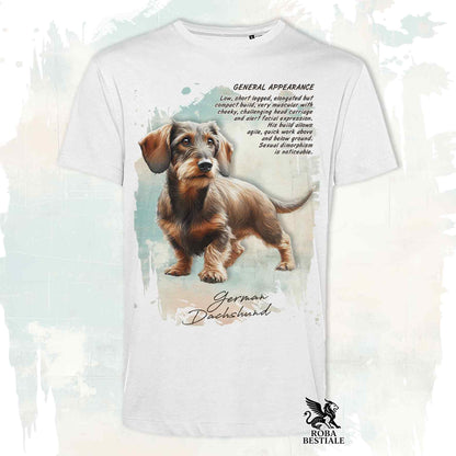 T-Shirt APPEARANCE - BASSOTTO a Pelo Duro Marrone Focato - Bianca o Beige, da Uomo o da Donna - dalla XS alla 5XL