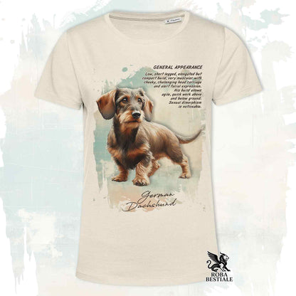 T-Shirt APPEARANCE - BASSOTTO a Pelo Duro Marrone Focato - Bianca o Beige, da Uomo o da Donna - dalla XS alla 5XL