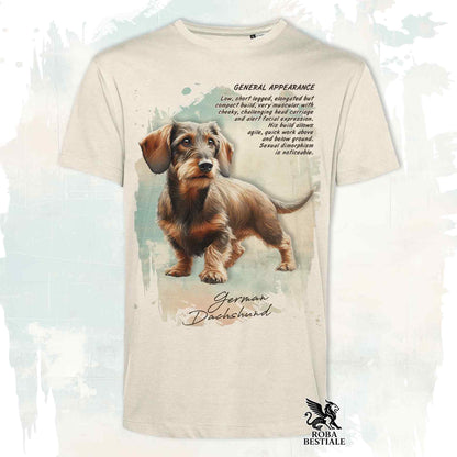 T-Shirt APPEARANCE - BASSOTTO a Pelo Duro Marrone Focato - Bianca o Beige, da Uomo o da Donna - dalla XS alla 5XL