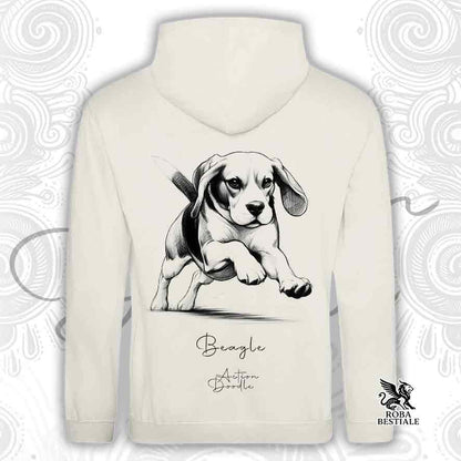 Sweat à capuche ACTION DOODLE - BEAGLE - Avec capuche et grandes poches, plusieurs coloris, Unisexe - du XS au 3XL
