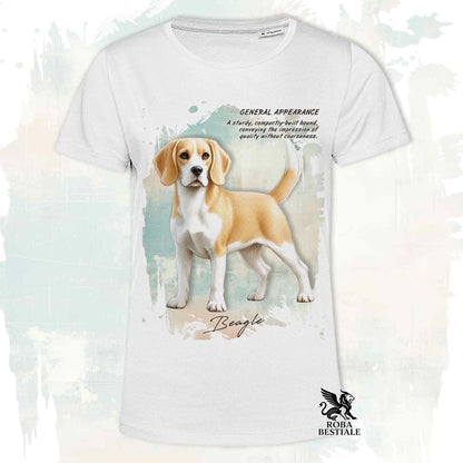 T-Shirt APPEARANCE - BEAGLE Fuoco e Bianco - Bianca o Beige, da Uomo o da Donna - dalla XS alla 5XL