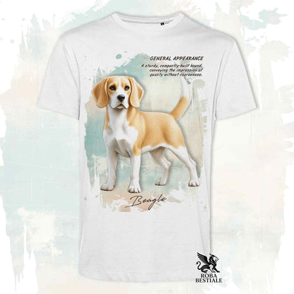 T-Shirt APPEARANCE - BEAGLE Fuoco e Bianco - Bianca o Beige, da Uomo o da Donna - dalla XS alla 5XL