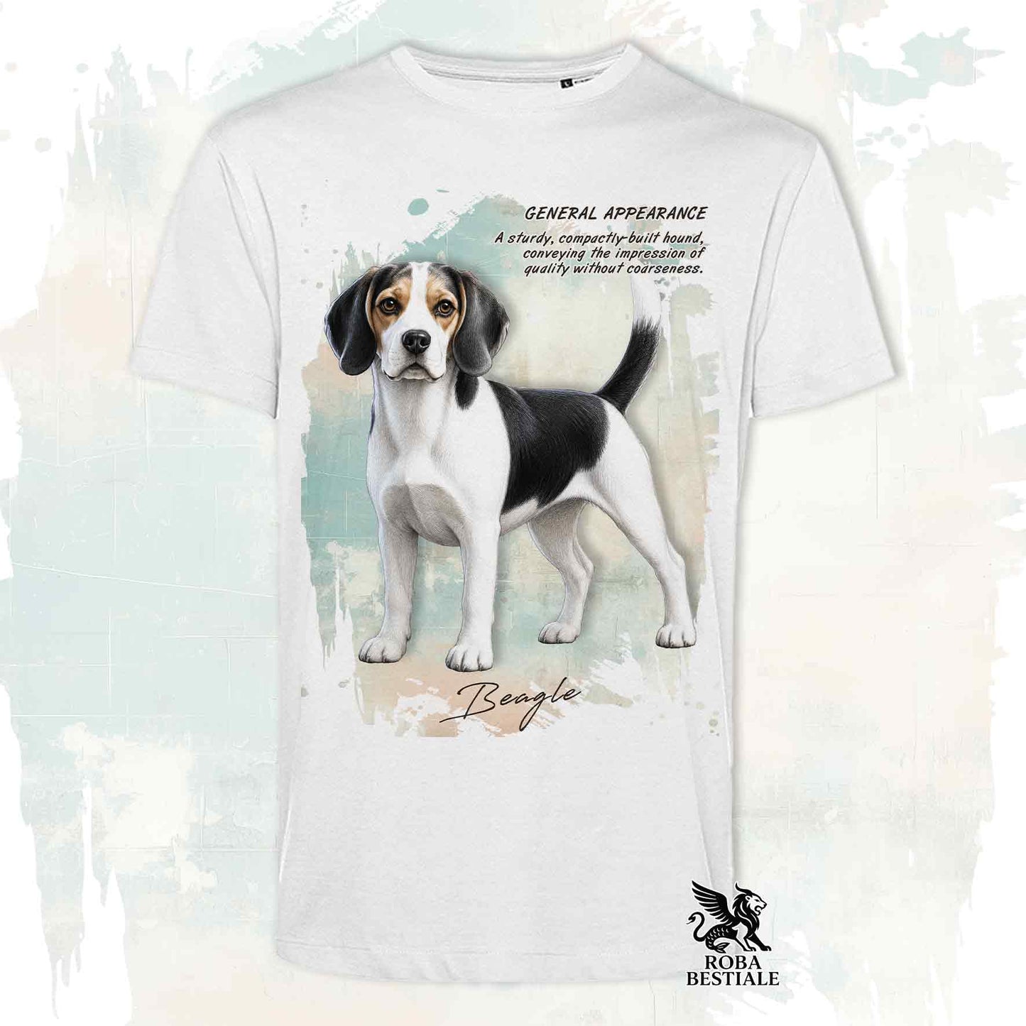 T-Shirt APPEARANCE - BEAGLE Bianco e Nero - Bianca o Beige, da Uomo o da Donna - dalla XS alla 5XL
