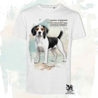 T-Shirt APPEARANCE - BEAGLE Bianco e Nero - Bianca o Beige, da Uomo o da Donna - dalla XS alla 5XL