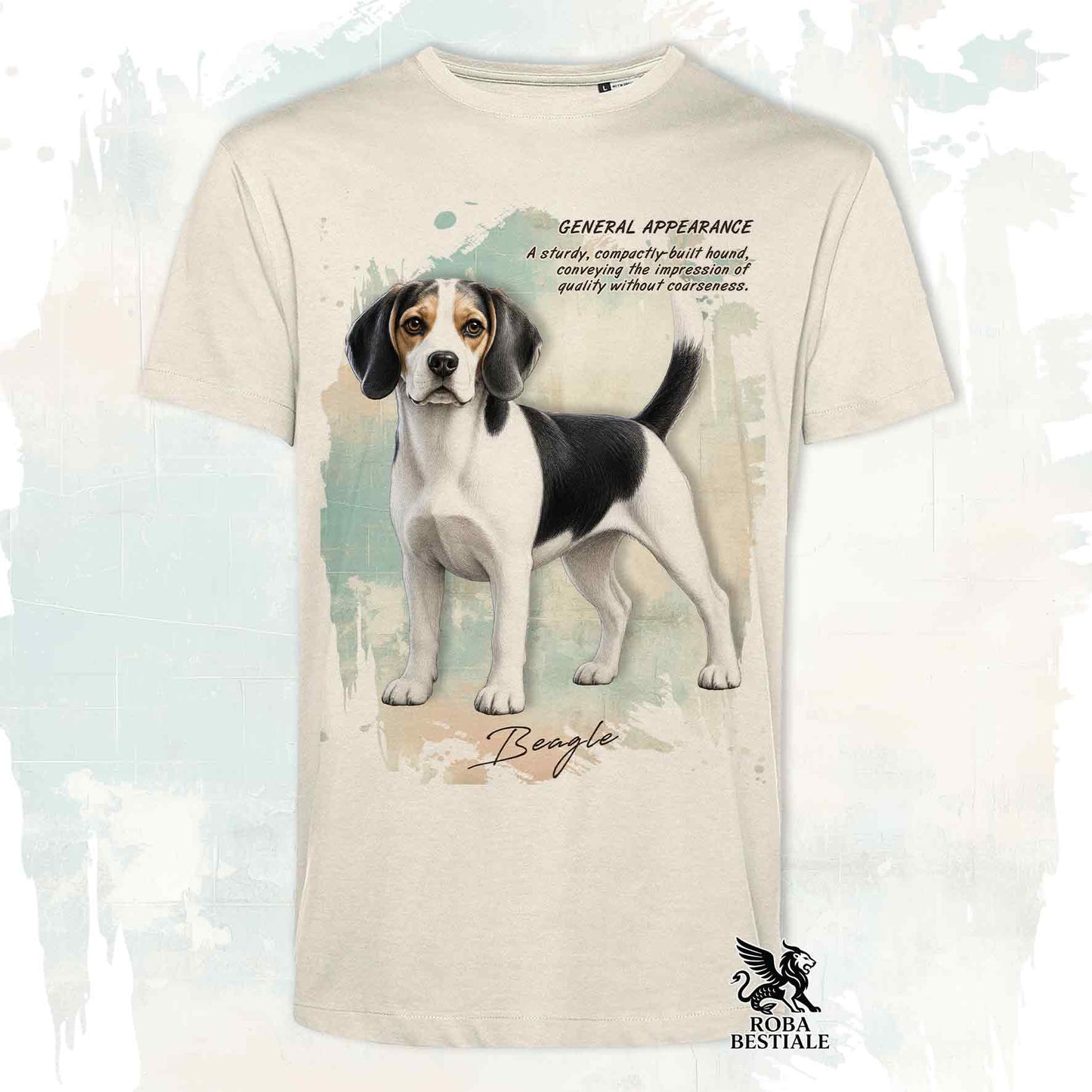 T-Shirt APPEARANCE - BEAGLE Bianco e Nero - Bianca o Beige, da Uomo o da Donna - dalla XS alla 5XL
