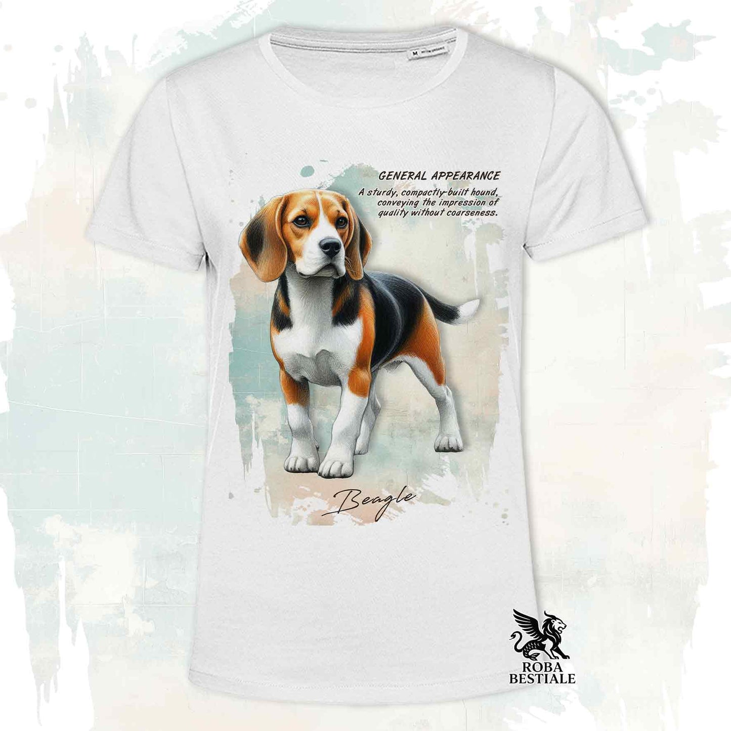 T-Shirt APPEARANCE - BEAGLE Black Tricolor - Bianca o Beige, da Uomo o da Donna - dalla XS alla 5XL