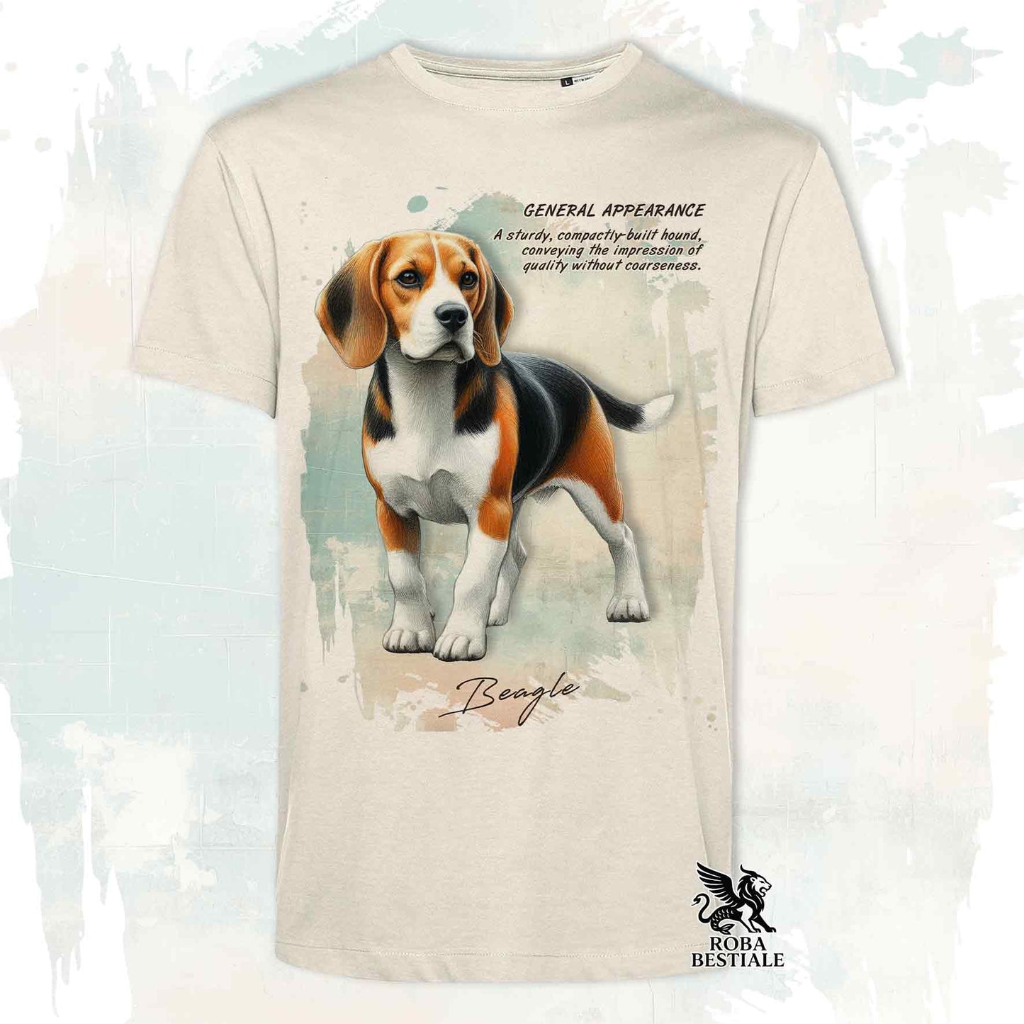 T-Shirt APPEARANCE - BEAGLE Black Tricolor - Bianca o Beige, da Uomo o da Donna - dalla XS alla 5XL