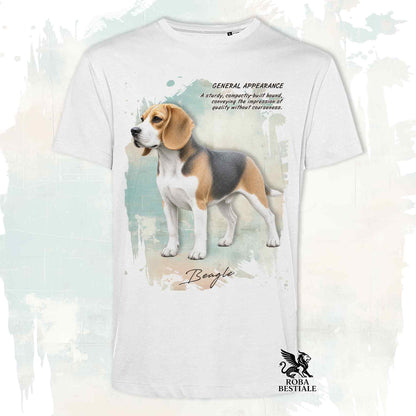 T-Shirt APPEARANCE - BEAGLE Blue Tricolor - Bianca o Beige, da Uomo o da Donna - dalla XS alla 5XL