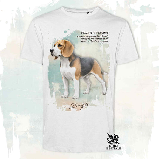 T-Shirt APPEARANCE - BEAGLE Blue Tricolor - Bianca o Beige, da Uomo o da Donna - dalla XS alla 5XL