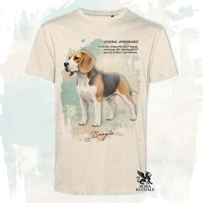 T-Shirt APPEARANCE - BEAGLE Blue Tricolor - Bianca o Beige, da Uomo o da Donna - dalla XS alla 5XL