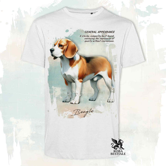 T-Shirt APPEARANCE - BEAGLE Lepre Pied - Bianca o Beige, da Uomo o da Donna - dalla XS alla 5XL