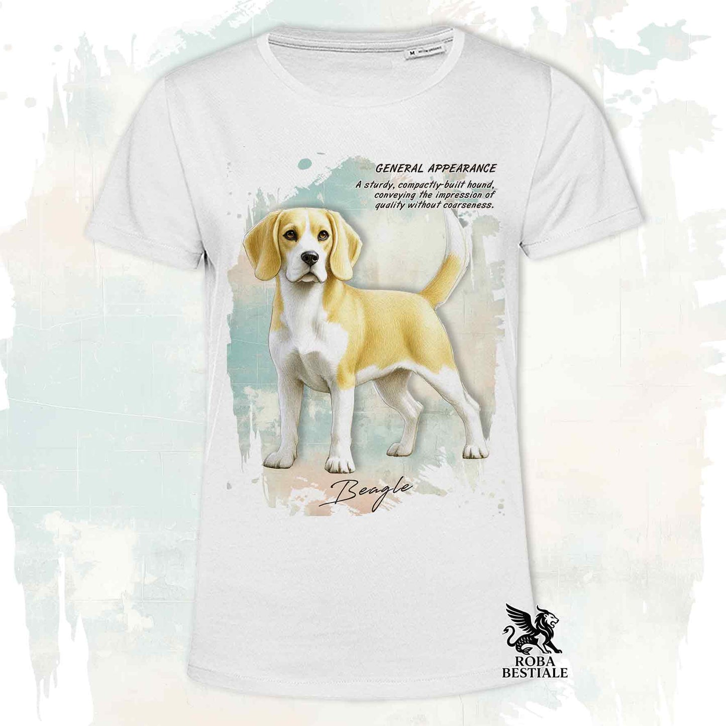 T-Shirt APPEARANCE - BEAGLE Limone e Bianco - Bianca o Beige, da Uomo o da Donna - dalla XS alla 5XL